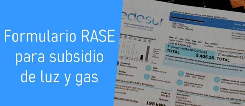 Formulario RASE Para Subsidio De Luz Y Gas - Argentina | 4Move